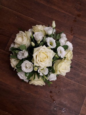 A Simple White Rose posy
